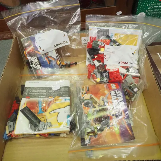 box; various small Lego 