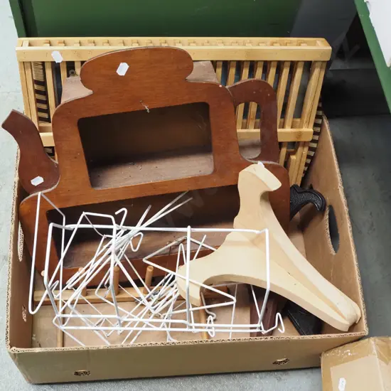 box; dish rack, wall shelves, tray etc