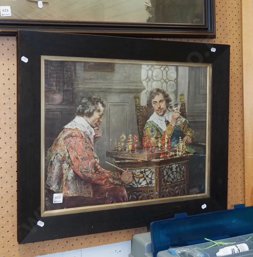 framed print - 2 men playing chess Image 1++