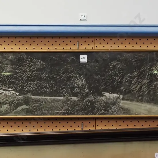 framed panoramic photograph - road on Mt Messenger NZ