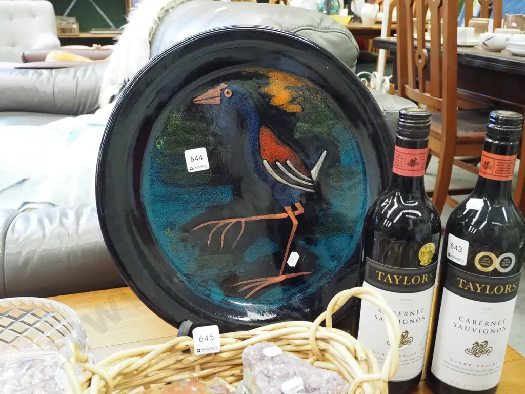 studio pottery pukeko plate Image 1++