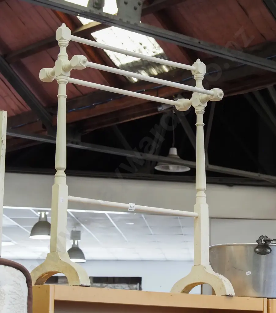 hand painted wooden towel rail Image 1++