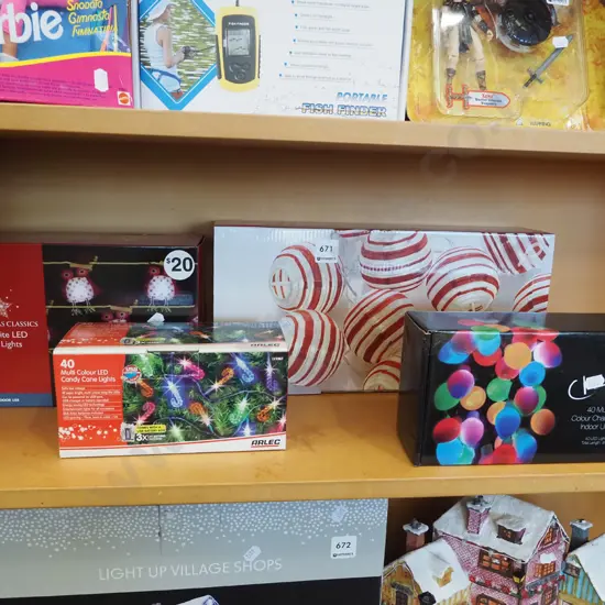 shelf of Xmas lights