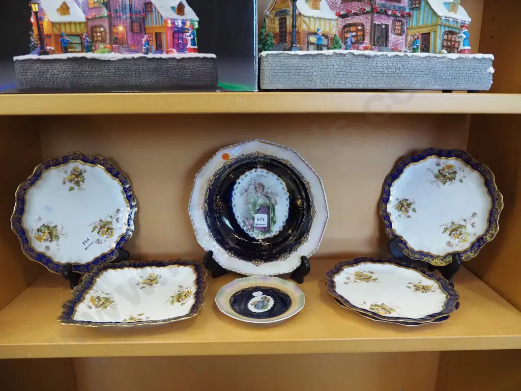 various blue, gold and floral plate sand bowls Image 1++