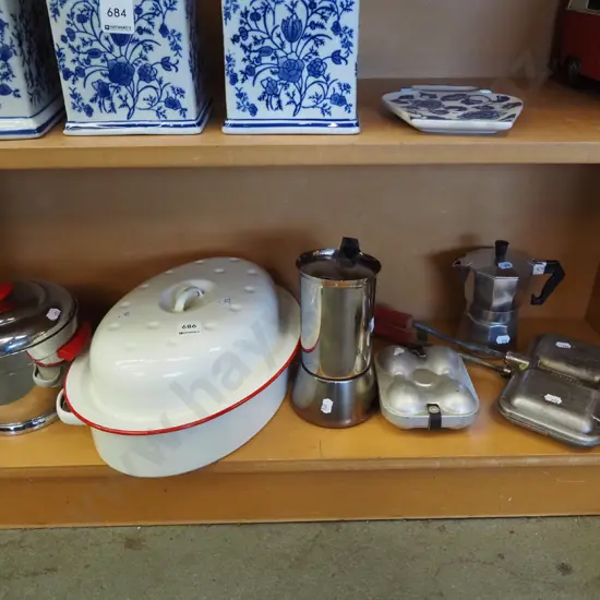 espresso maker, toastie pie maker, enamel casserole etc