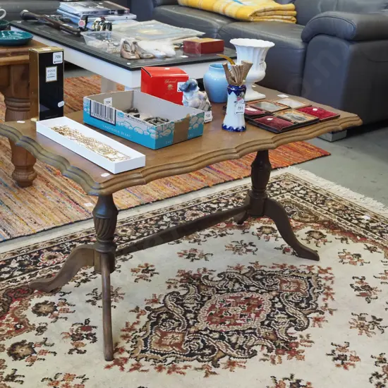 mahogany veneer refectory based coffee table