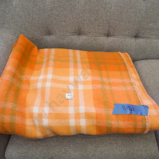 orange checked blanket