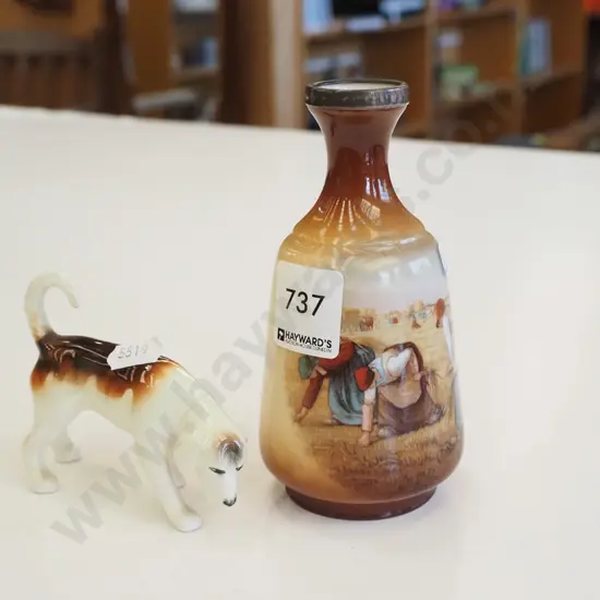 small Beswick dog figurine & bud vase