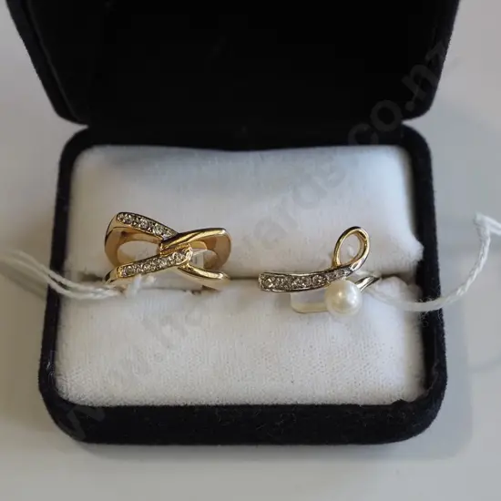 cz and pearl 18kt gold plated ring, cz 18kt gold plated ring