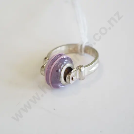 sterling silver ring with glass bead