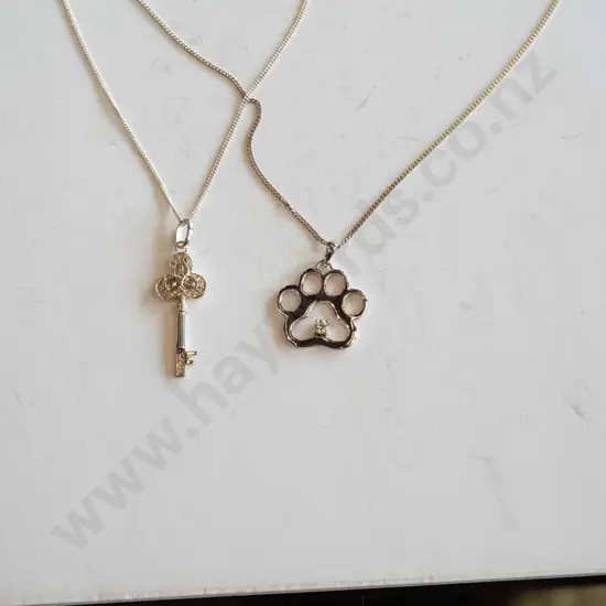 2x sterling silver necklaces