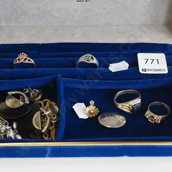 sterling silver rings, earrings, necklace