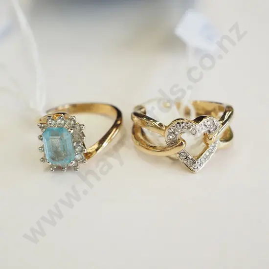 2x 18kt gold plated rings