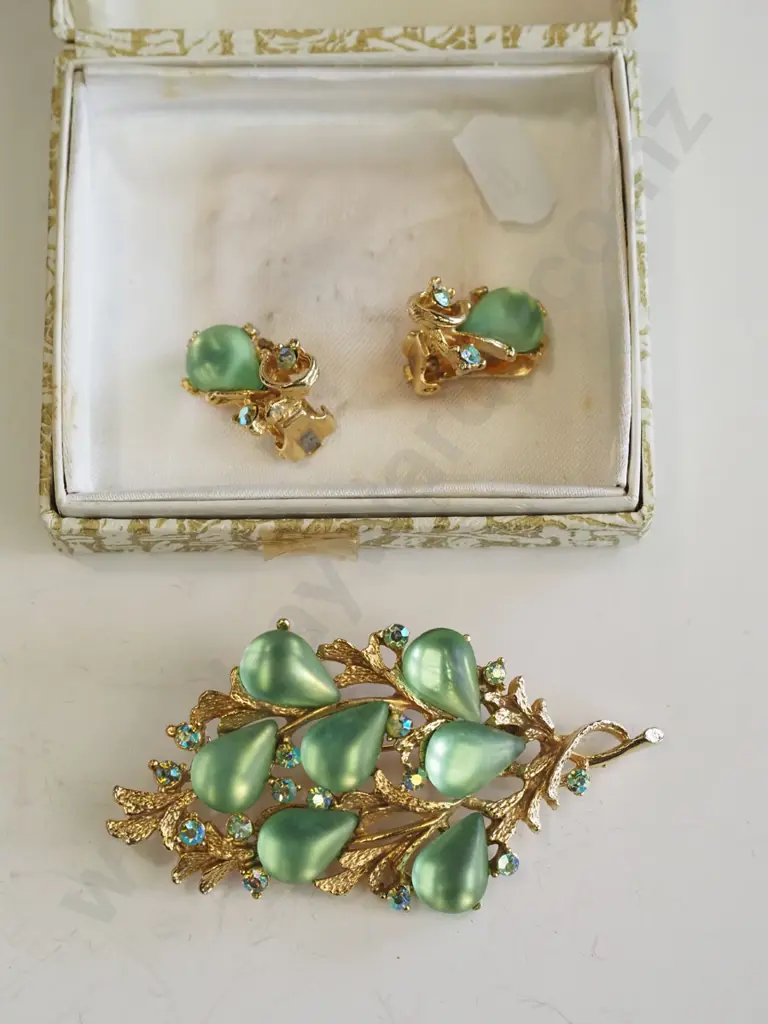costume brooch & clip on earring set Image 1++