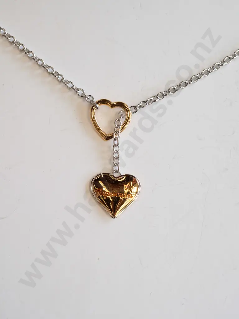 sterling silver double heart necklace with quotes Image 1++