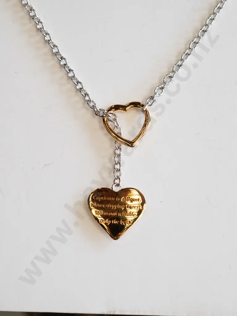 sterling silver double heart necklace with quotes Image 1++