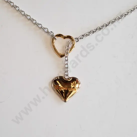 sterling silver double heart necklace with quotes