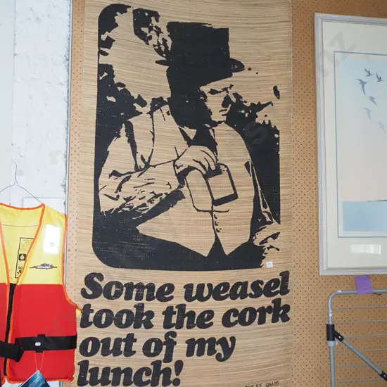 large print on woven hessian