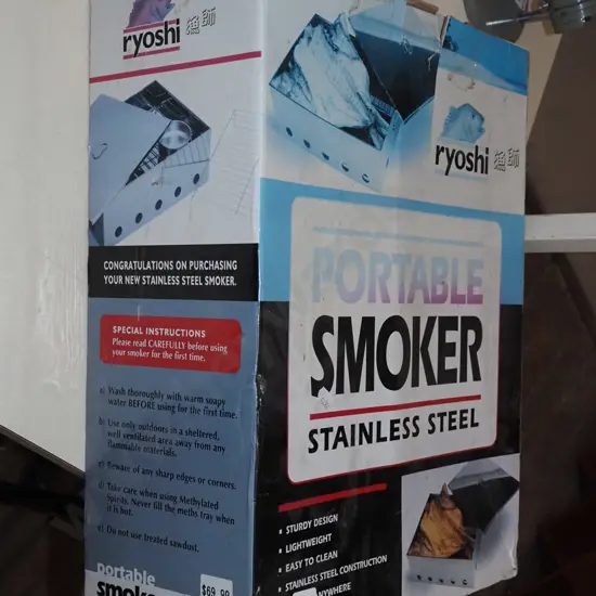 box; portable stainless steel fish smoker