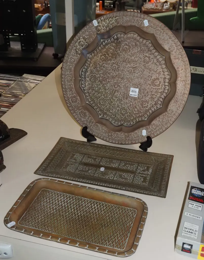 3x etched and pressed copper trays Image 1++