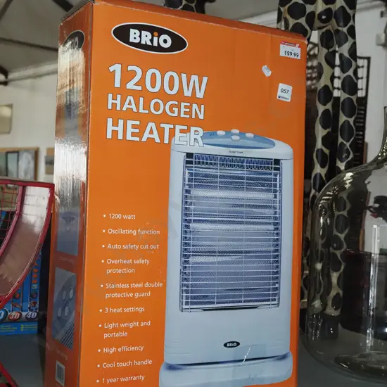 boxed as new 1200w halogen heater