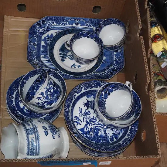 Burleigh willow dinner items etc - some chips and wear