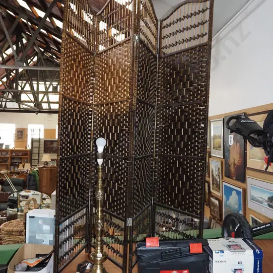 woven seagrass 4 panel screen