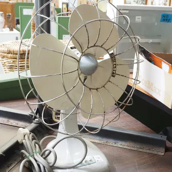 Ladybird tabletop fan - rust to chrome