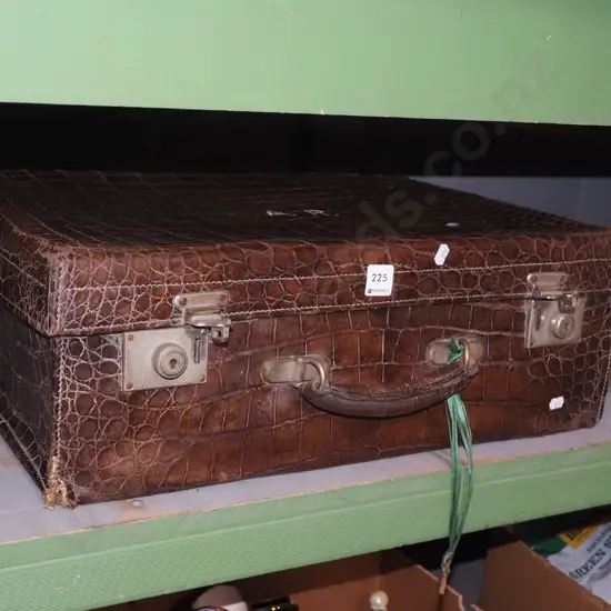 vintage suitcase  - crocodile skin?
