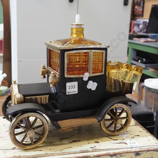 novelty vintage car decanter set