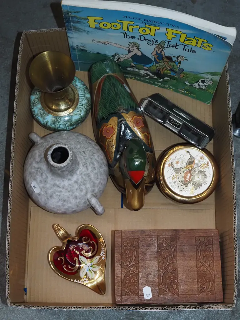 box; Footrot Flats book, opera glasses, trinket box etc Image 1++