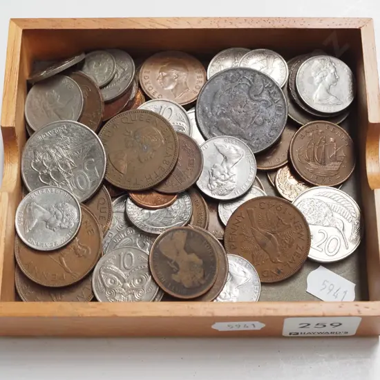 tray of coins