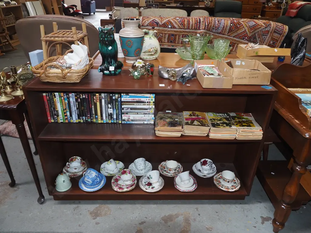 mdf dark stained bookcase H790 W2200 D300 Image 1++