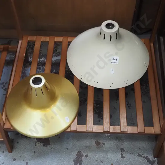 2x spun alumium light fittings