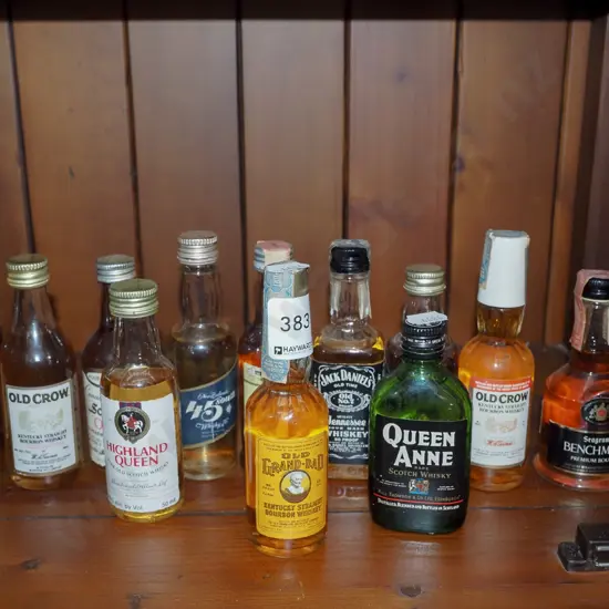 shelf; whisky spirit miniatures