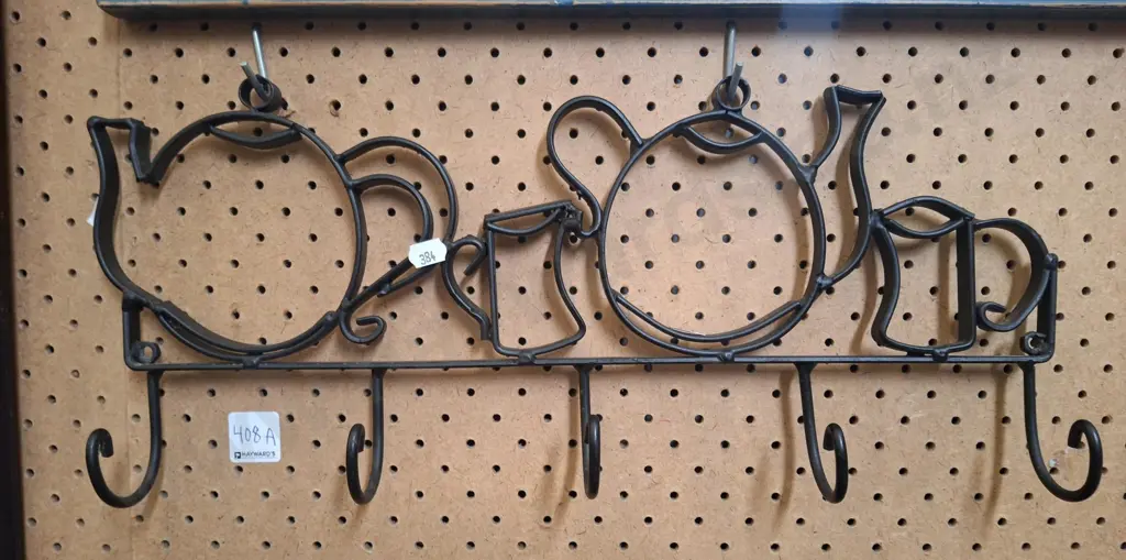 metal teapot themed wall mount hooks Image 1++
