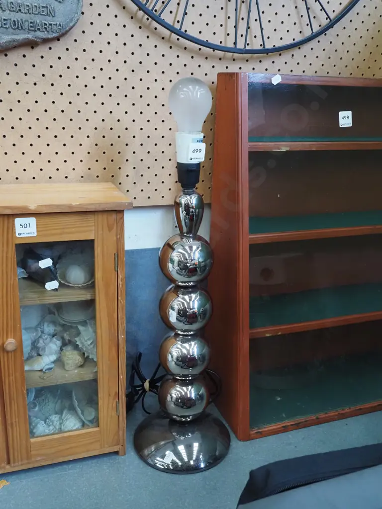 contemporary chrome bubble based lamp base H520 Image 1++