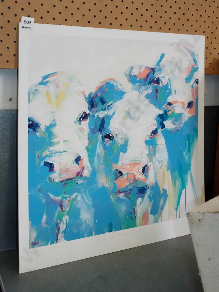 illegible signature - unframed ltd edition print 21/50 - girls in white dresses Image 1++