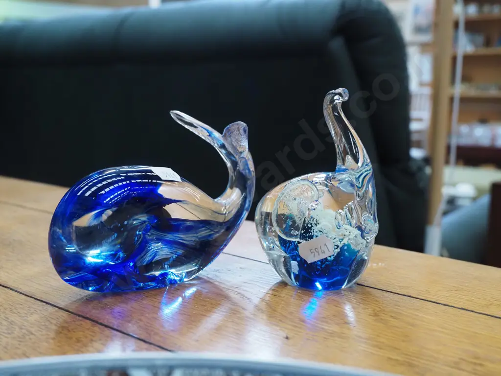 2x art glass animal figurines Image 1++