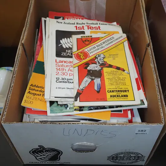 box; various rugby programmes - 1980s/90s