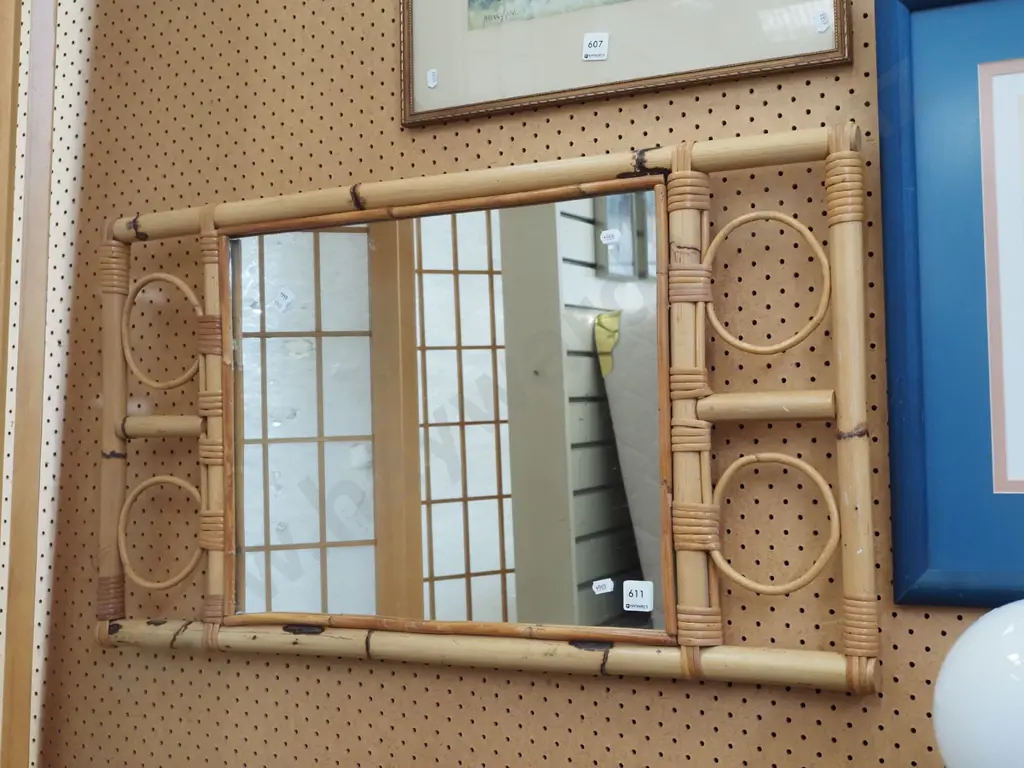 bamboo framed wall mirror Image 1++