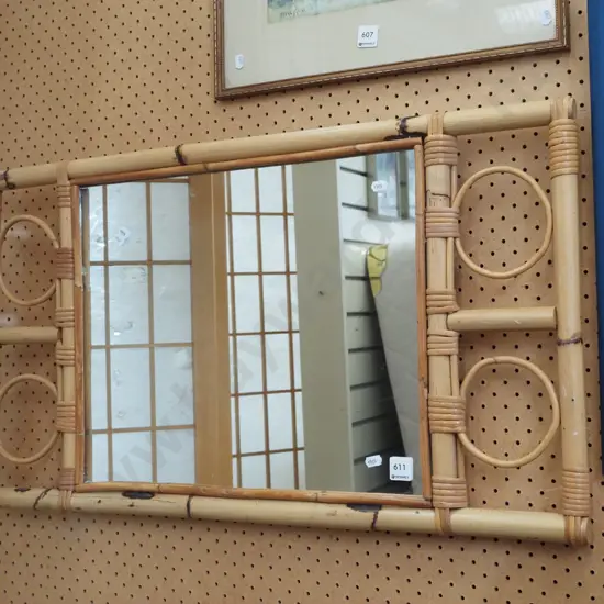 bamboo framed wall mirror
