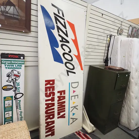 double sided hand painted sign for Deka Family Restaurant H2440 W925