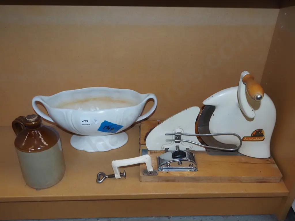 bench top slicer, bottle, Beswick vase- chip Image 1++