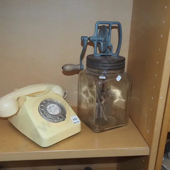 butter churn, dial phone