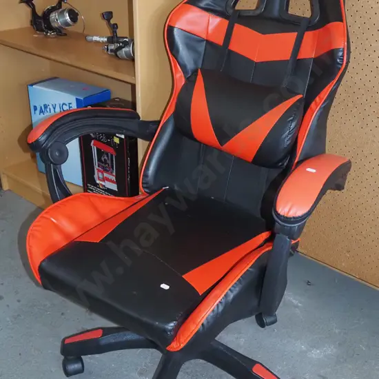 black and red vinyl chair