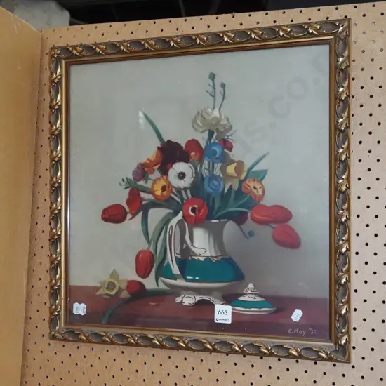 framed print - still life flowers