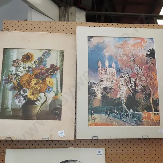 2x unframed prints - foxing