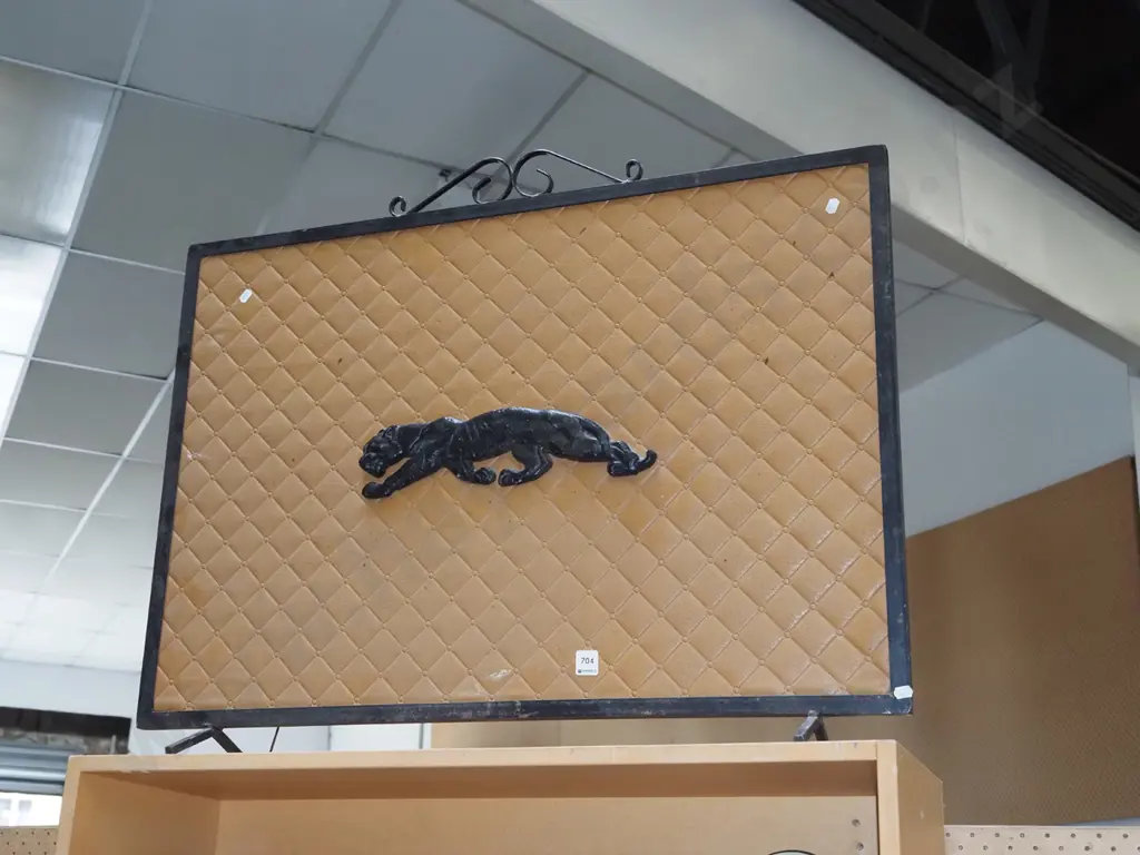 miud century vinyl fronted puma firescreen Image 1++