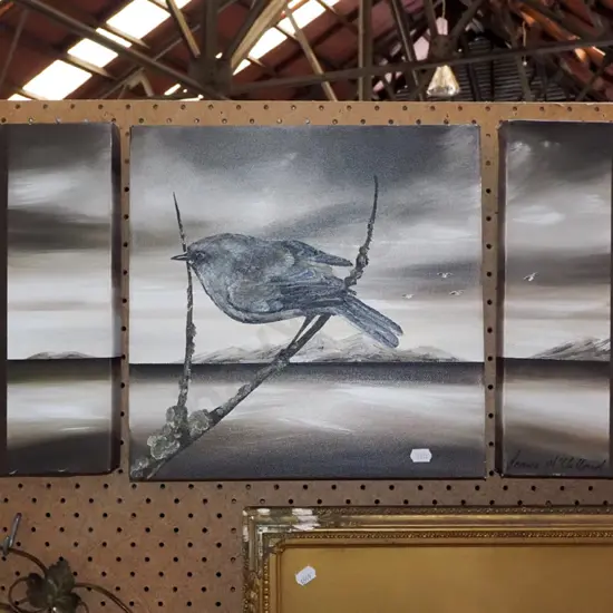 boxed acrylic triptych - landscape